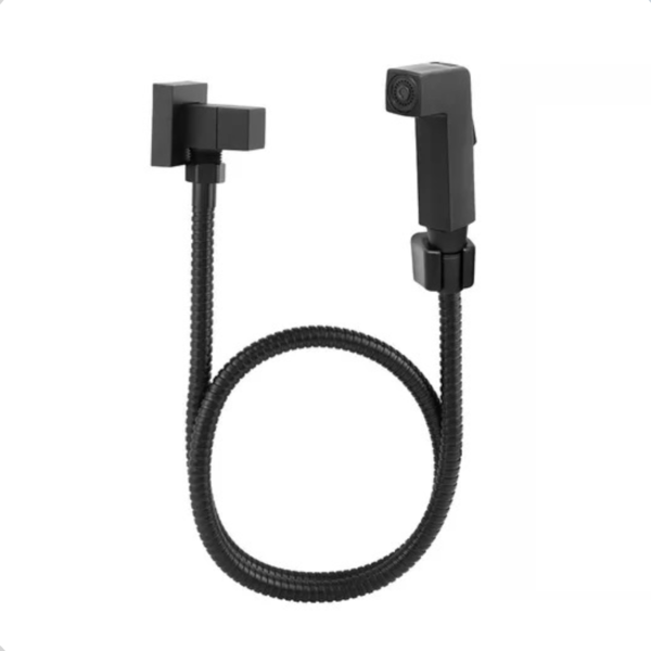 Ducha Higienica Completa 1/4 De Volta Preto Fosco Metal