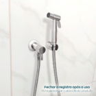 Ducha Higiênica Completa Inox 304 Escovado C/ Registro 1/4 Vo