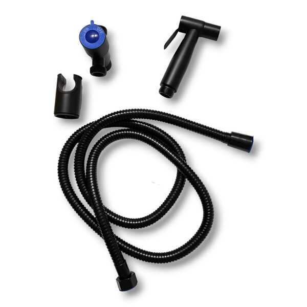 Ducha Higiênica Completa Preta Com Derivação - Inox - Mg112