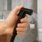 Ducha Higiênica Completa Toda Em Metal Com Acabamento Preto F