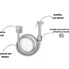 Ducha Higiênica Cromada Luxo Modelo Quadrado 1/4 De Volta