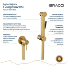 Ducha Higiênica Dourado Escovado Água Fria