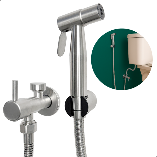 Ducha Higienica Escovada Inox 304 Registro Com Derivação Mang