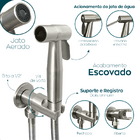 Ducha Higienica Inox 304 Fosco 1/4 De Volta Mangueira 1,2m Bi