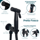 Ducha Higienica Inox 304 Preto Fosco 1/4 De Volta Mangueira 1