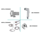 Ducha Higienica Intima Quadrada 1/4 De Volta  Completa 120cm