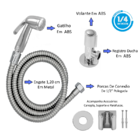 Ducha Higiênica Kit Premium Abs Cromada Acionamento ¼ Volta C