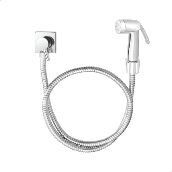 Ducha Higiênica Luxo Acabamento Quadrado Cromado 1/4 Volta