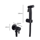 Ducha Higiênica Preta 1/4 Volta Luxo Gatilho Inoxidável 304