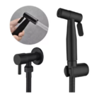 Ducha Higiênica Preta 1/4 Volta Luxo Gatilho Inoxidável 304