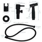 Ducha Higiênica Preta Inox 304 Completa c/ Registro 1/4 Volta