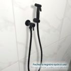 Ducha Higiênica Preta Inox 304 Completa c/ Registro 1/4 Volta