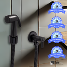 Ducha Higiênica Preta Para Banheiro 1/4 Volta Luxo