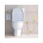 Ducha Higiênica Quadrada 1,2 Metros Metal Dourada