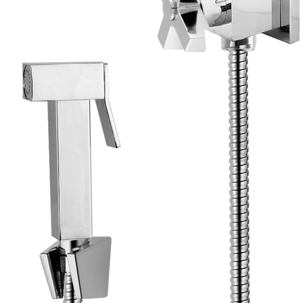 Ducha Higiênica Quadrada Completa Registro 1/4 Volta Quadrado