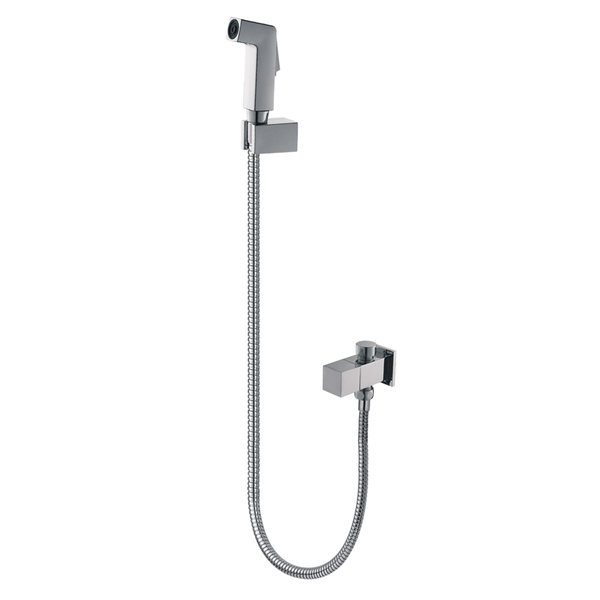 Ducha Higiênica Quadrada Cromada Com Derivação 1/4v