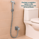 Ducha Higiênica Quadrada Cromada Gatilho Plástico Registro Ma