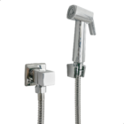 Ducha Higiênica Quadrada Cromada Gatilho Plástico Registro Ma