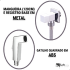 Ducha Higiênica Quadrada Em Metal Softinox