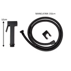 Ducha Higiênica Quadrada Luxo Metal Preto Fosco Completa