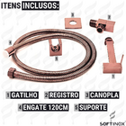 Ducha Higienica Quadrada Rose Gold 1/4v Metal