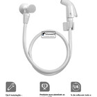 Ducha Higiênica Rio Pp Branca Com Registro E Flexível 100cm