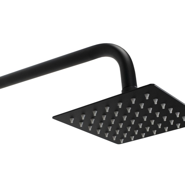 Ducha Inox 15x15 Cm Preto Fosco Quadrado C/ Cano De Parede 34
