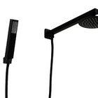 Ducha Inox 304 15 Cm Preto Com Braço De Parede Com Desviador