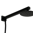 Ducha Inox Black Matte 15 Cm Com Chuveirinho Manual Em Metal