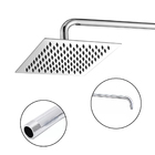 Ducha Inox Chuveiro Cromado 20x20 Slim Banheiro Suporte Redon