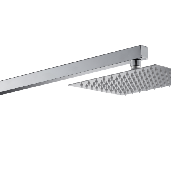 Ducha Inox Quadrada Slim 20x20 Com Braço De Parede Cromado