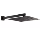 Ducha Inox Quadrada Slim 25x25 C/braço De Parede Preto Black