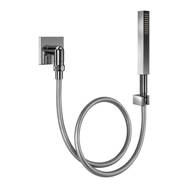 Ducha Manual Com Joelho 90° Docol Square 1834748 Grafite Poli