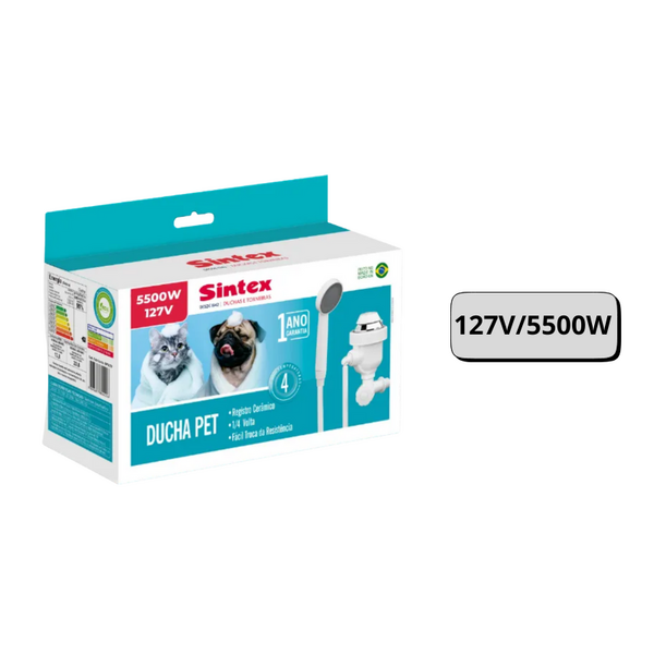 Ducha Pet 4 Temperaturas Chuveiro E Torneira Sintex 127v/5500w