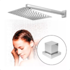 Ducha Piscina 20x20cm Slim Metal Inox Com Acabamento Padrão D