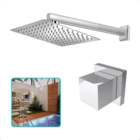 Ducha Piscina 20x20cm Slim Metal Inox Com Acabamento Padrão D