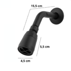 Ducha Piscina Articulada Jato Forte Economico Preto Fosco Abs