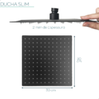 Ducha Preta Inox Chuveiro Cascata De Teto 30x30 Com Niple Duc