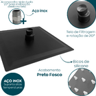 Ducha Preta Inox Chuveiro Cascata De Teto 30x30 Com Niple Duc