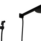 Ducha Preto Fosco 15 Cm Redonda Com Ducha Manual Em Metal Com