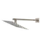 Ducha Quadrada 20x20 Cm Inox 304 Aço Escovado Com Braço Quadr