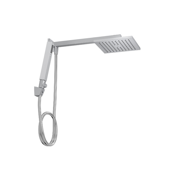 Ducha Quadrada de Parede com Desviador Cromado Deca