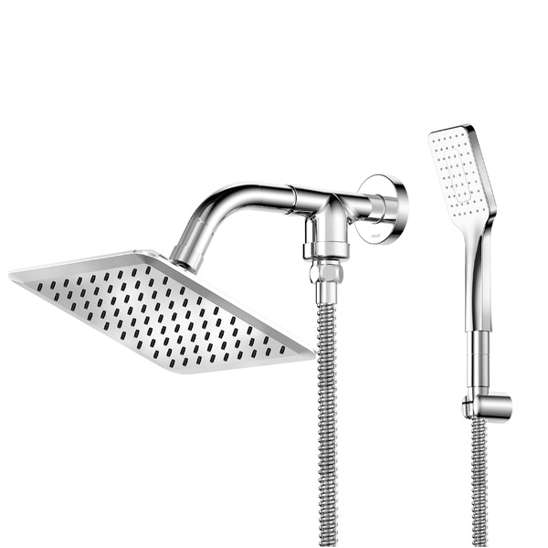 Ducha Quadrada Parede com Chuveirinho Cromada Slim Docol