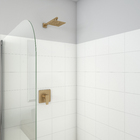 Ducha Quadrada Articulada Parede Dourada Fosca Platina Fani