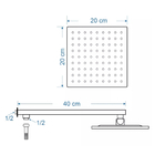 Ducha Quadrada Preta Inox 20x20 Com Desviador Chuveirinho Pis