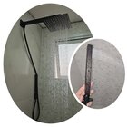 Ducha Quadrada Preta Inox 25x25 Com Desviador Chuveirinho Pis