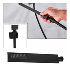 Ducha Quadrada Preta Inox 25x25 Com Desviador Chuveirinho Pis