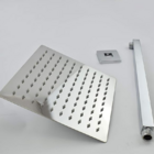 Ducha Quadrada Slim 20x20cm Com Braço 40cm Inox Prata Domum
