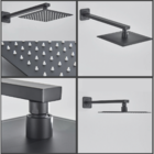 Ducha Quadrada Slim 25x25 Com Acabamento Quadrado Preto Fosco