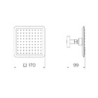 Ducha Quadrada Teto Cromada Slim Docol